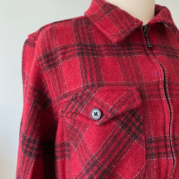 Woolrich Red Plaid Jacket with Zipper (Large) - Picture 3 of 15